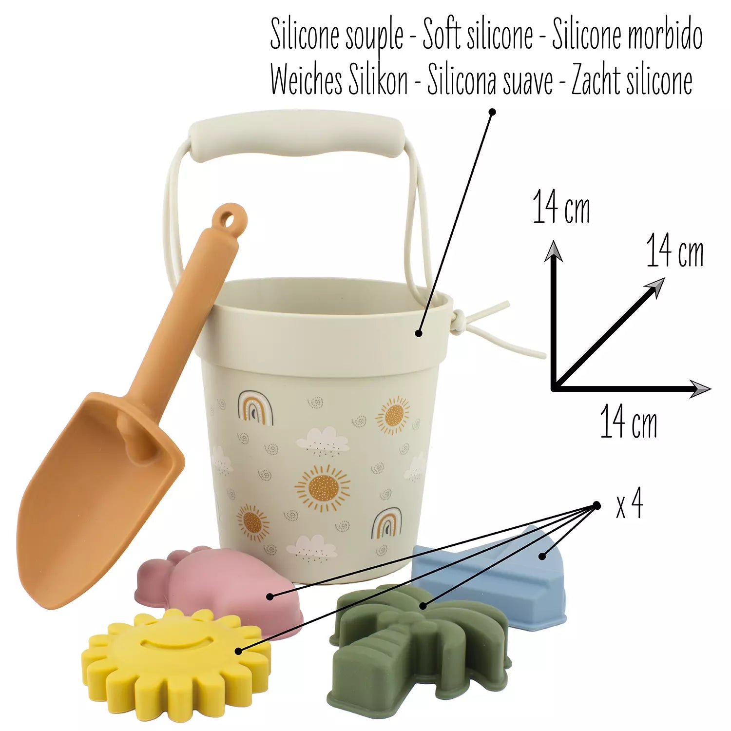 Seau de plage arc en ciel - Ulysse couleurs d'enfance