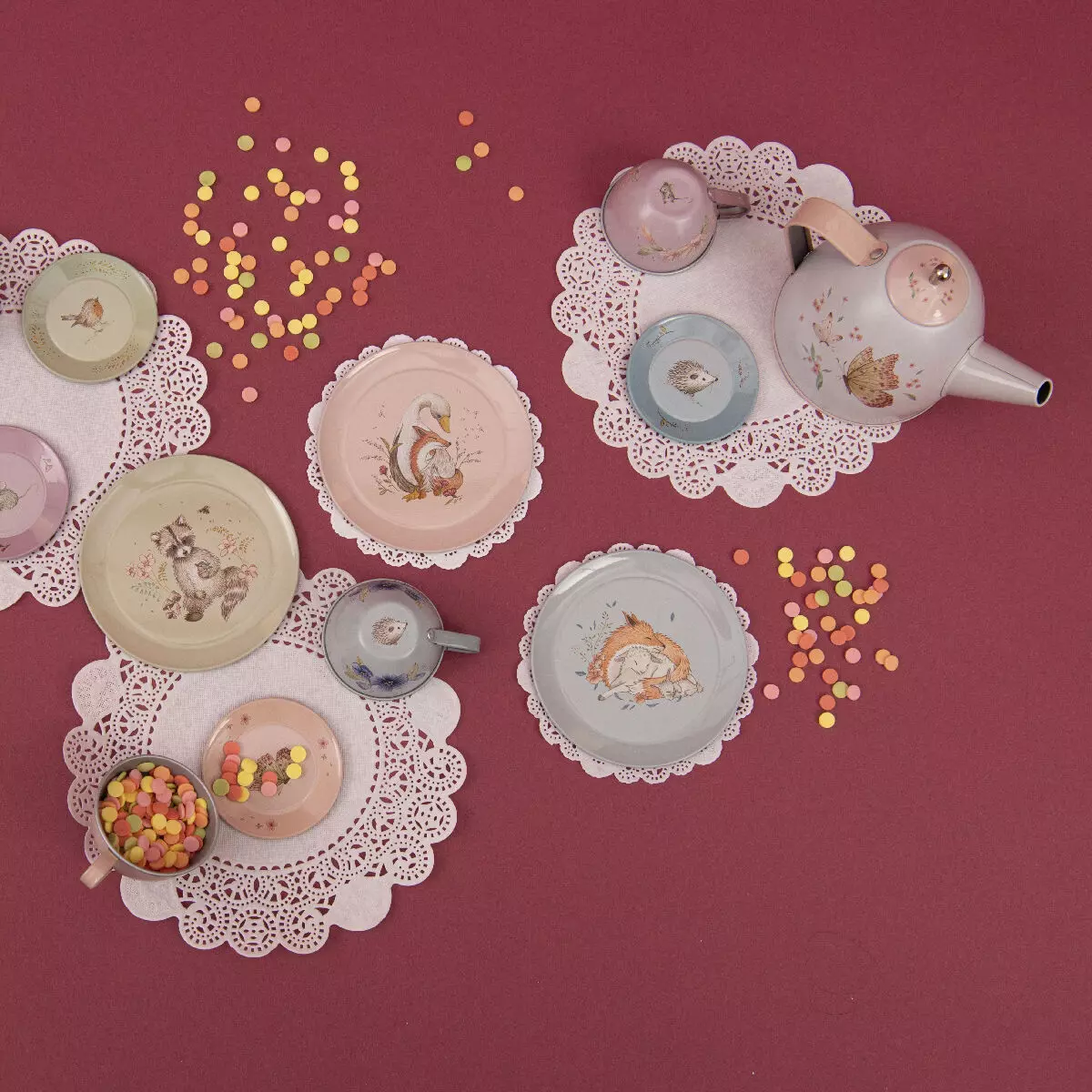 Valise dinette service à thé Les rosalies - Moulin roty