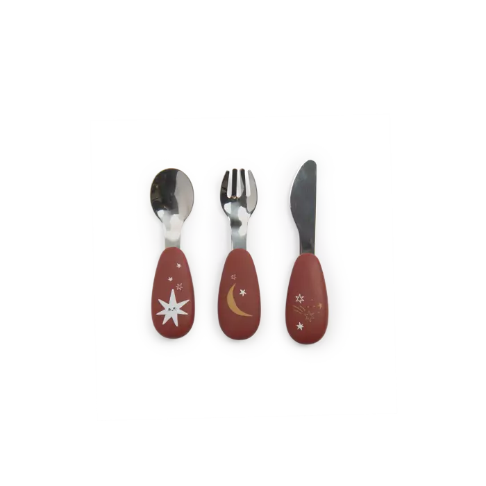 Set de 3 couverts poignée silicone Après la pluie - Moulin roty