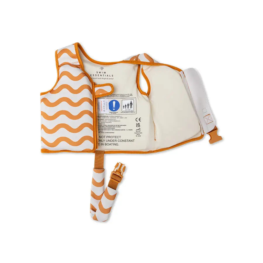 Gilet de natation orange surfeur - swim essentials