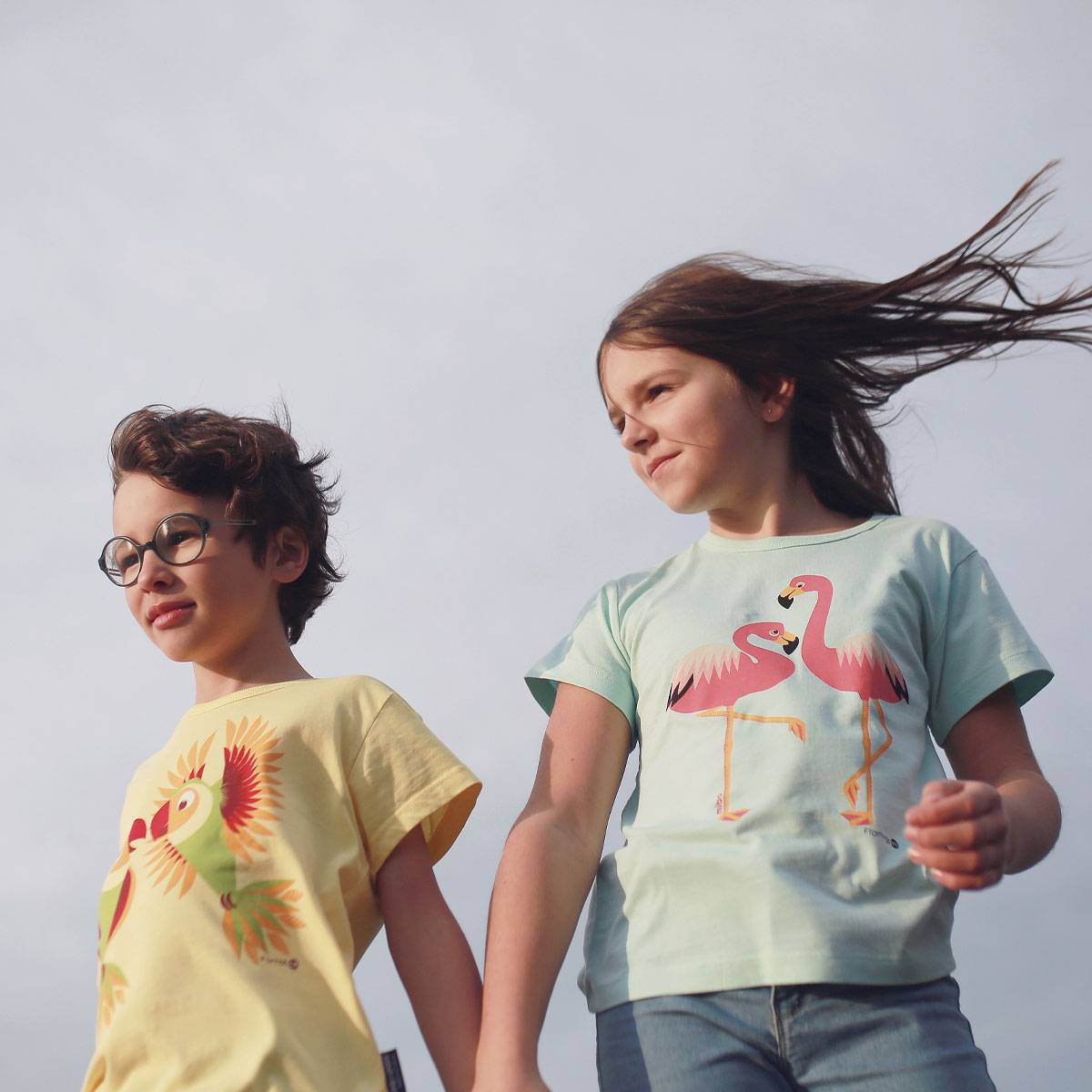 T-shirt manches courtes Flamant rose - Coq en pâte