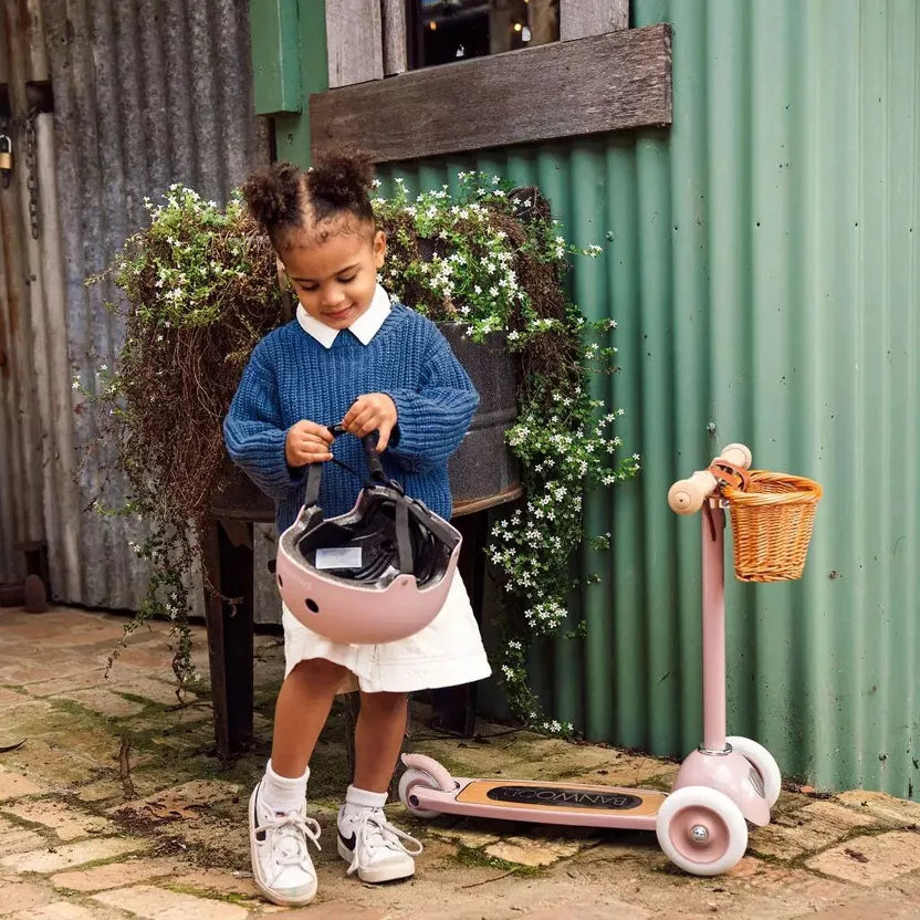 Trottinette scooter 3 roues rose poudré vintage - Banwood