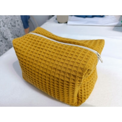 Trousse de toilette Moutarde fait main - L'atelier dyloma